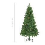 vidaXL Sapin de Noël artificiel avec pommes de pin Vert 150 cm