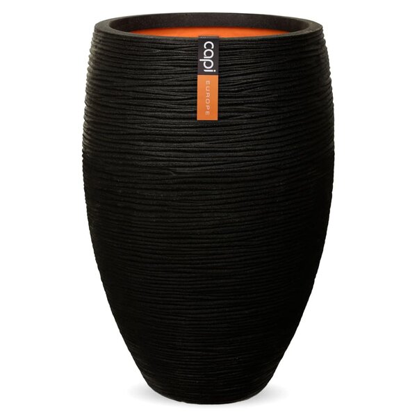 Capi Pot à fleurs Nature Rib élégant Deluxe 45x72 cm Noir