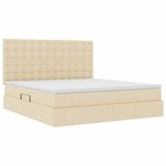 vidaXL Lit avec rangement et LED avec LED Crème 160 x 200 cm Polyester