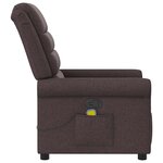 vidaXL Fauteuil de massage inclinable Marron foncé Tissu