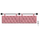 vidaXL Tête de lit suspendue Avec lumière LED Rose Velours
