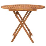 vidaXL Table pliable de jardin Ø 90x75 cm Bois d'acacia solide