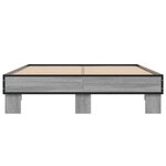 vidaXL Cadre de lit sonoma gris 140x200 cm bois d'ingénierie et métal