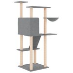 vidaXL Arbre à chat avec griffoirs en sisal gris clair 143 cm