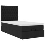 vidaXL Cadre de lit ottoman avec matelas noir 100x200cm tissu