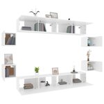 vidaXL Ensemble de meubles TV 8 Pièces Blanc Bois d'ingénierie