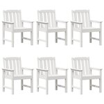 vidaXL Chaise de jardin 6 Pièces Blanc 65 5 x 59 x 88 cm Polyéthylène