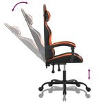vidaXL Chaise de jeu pivotante Noir et orange Similicuir