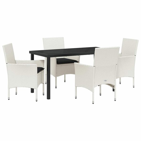 vidaXL Ensemble de salle à manger pour jardin 5 Pièces Blanc Poly rotin