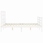 vidaXL Cadre de lit sans matelas blanc bois massif