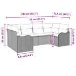 vidaXL Ensemble de Canapés avec coussin 6 Pièces Gris Poly Rattan