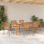 vidaXL Ensemble de salle à manger pour jardin 7 Pièces Gris