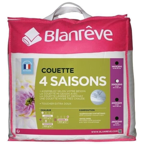 Couette 4 saisons - 200 x 200 cm - Blanc