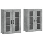 vidaXL Armoires murales 2 Pièces gris béton bois d'ingénierie