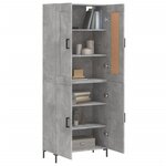 vidaXL Buffet haut Gris béton 69 5x34x180 cm Bois d'ingénierie