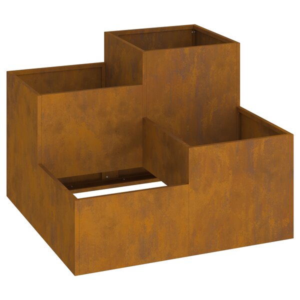Jardinière vidaXL 80x80x60 cm en acier résistant aux intempéries