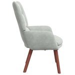 vidaXL Fauteuil relaxant Gris clair 63 x 67 x 94 cm Velours