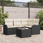 vidaXL Ensemble de canapé de jardin 5 Pièces Marron Poly rotin