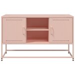 vidaXL Meuble TV rose 100 5x39x60 5 cm acier