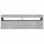 vidaXL Meuble TV avec lumières LED gris béton 120x35x40 cm