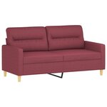 vidaXL Ensemble de canapés 2 Pièces avec coussins rouge bordeaux tissu