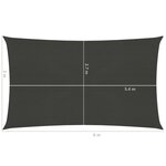 vidaXL Voile d'ombrage 160 g/m² anthracite 3x6 m PEHD