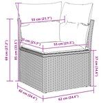 Ensemble de Canapés de Jardin 7 pièces avec Coussins Beige Rattan Poly