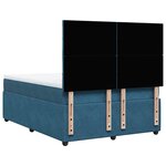 vidaXL Sommier à lattes de lit et matelas bleu 140x190 cm velours