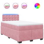 vidaXL Sommier à lattes de lit avec matelas rose 120x190 cm velours