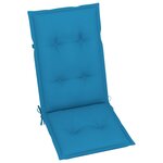 vidaXL Chaises de jardin 2 Pièces avec coussins bleu Bois de teck solide