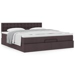 VidaXL Cadre de lit ottoman avec matelas marron foncé 160x200 cm tissu