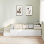 vidaXL Cadre de lit avec rangement Blanc 244 x 118 x 53 5 cm