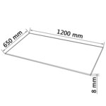 vidaXL Dessus de table rectangulaire en verre trempé 1200 x 650 mm
