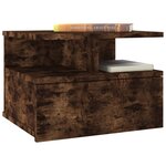 vidaXL Table de chevet flottante Chêne fumé 40x31x27cm Bois ingénierie