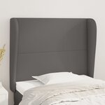 vidaXL Tête de lit avec oreilles Gris 93x23x118/128 cm Similicuir