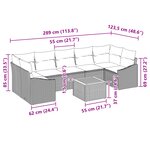 vidaXL Ensemble de canapé de jardin 8 pièces avec coussins en poly rattan noir et acacia