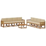 vidaXL Ensemble de canapés d'extérieur 9 Pièces Naturel et Beige