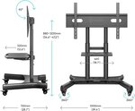Onkron ts1380 pied mobile inclinable pour tv  ou écran tacticle de 50 à 83 pouces noir