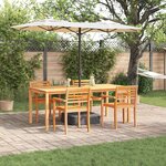 vidaXL Ensemble de salle à manger pour jardin 7 Pièces Marron