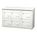 Bloc collectif leabox.com  3x2  grade 3  simple face  Extérieur  fixation murale   Blanc pur RAL 9010  finition brillante