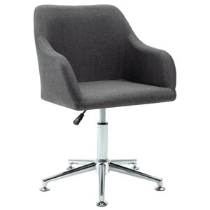 vidaXL Chaise pivotante à manger gris foncé tissu