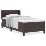 vidaXL Lit boxspring avec matelas Marron foncé 100 x 200 cm