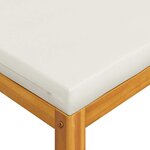 vidaXL Repose-pied avec coussin blanc crème Bois d'acacia massif