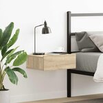 vidaXL Table de chevet flottante Chêne sonoma Bois d'ingénierie