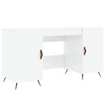 vidaXL Bureau Blanc brillant 140x50x75 cm Bois d'ingénierie