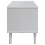 vidaXL Meuble TV SENJA aspect rotin blanc 158x40x49cm bois massif pin