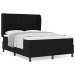 Lit coffre avec matelas - Noir  140x200 cm  Tissu