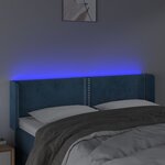 vidaXL Tête de lit à LED Bleu foncé 147x16x78/88 cm Velours