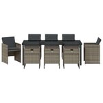 vidaXL Ensemble de salle à manger pour jardin 9 Pièces Gris polyrotin
