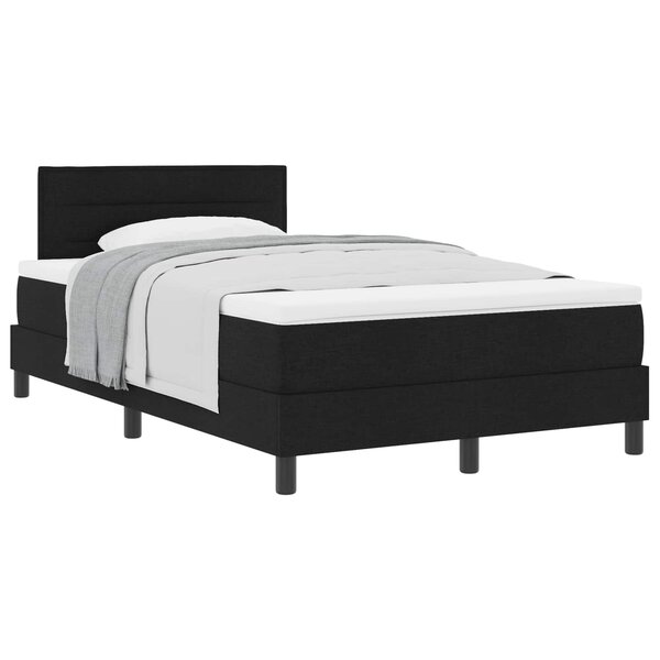 vidaXL Lit à ressorts avec tête de lit Noir 120 x 200 cm tissu